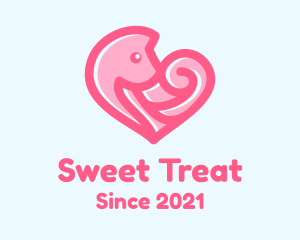 Pink Heart Fox logo design