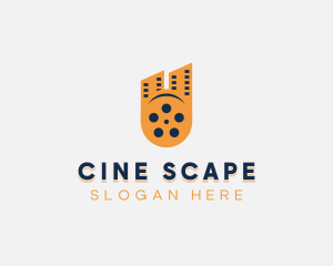 Cinema Film Reel City logo design