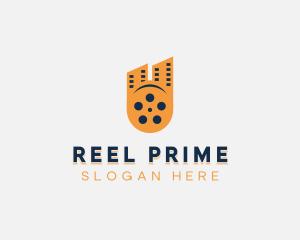 Cinema Film Reel City logo design