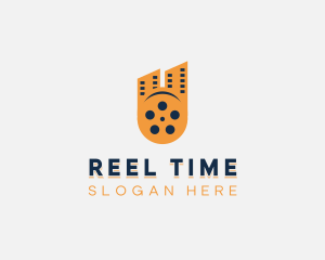 Cinema Film Reel City logo design