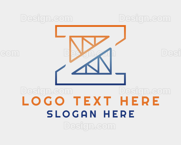 Trusses Construction Letter Z Logo