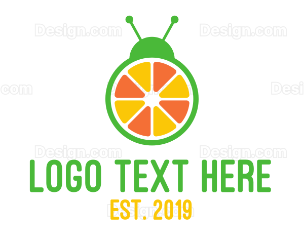 Orange Fruit Bug Logo