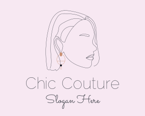 Woman Earring Jewelry logo design