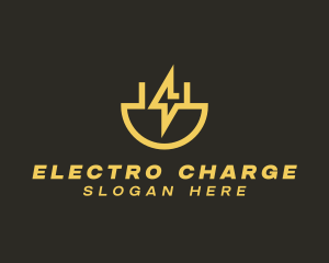 Electric Plug Lightning logo design