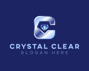 Crystal Jewelry Letter C logo design