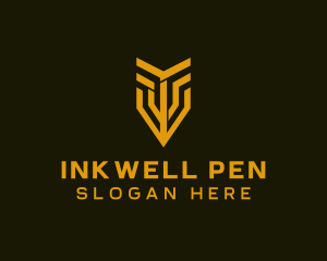 Golden Arrow Pen logo design