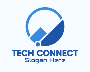 Blue Tech Mountain Logo