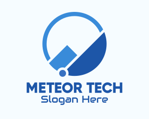 Blue Tech Mountain logo design