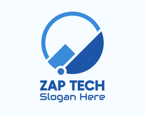 Blue Tech Mountain logo design