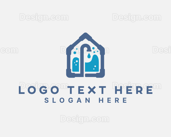 House Faucet Pipe Plumbing Logo