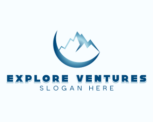 Moon Mountaineering Exploration logo design