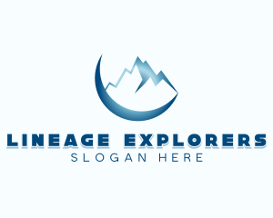 Moon Mountaineering Exploration logo design