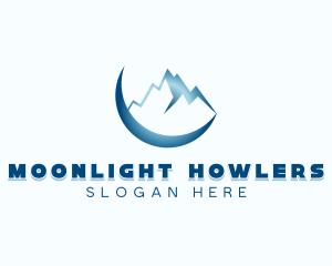 Moon Mountaineering Exploration logo design