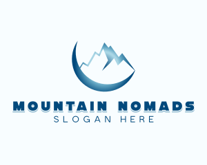 Moon Mountaineering Exploration logo design