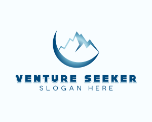 Moon Mountaineering Exploration logo design