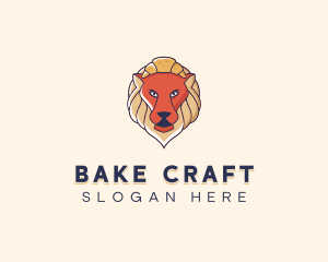 Lion Croissant Bakery logo design