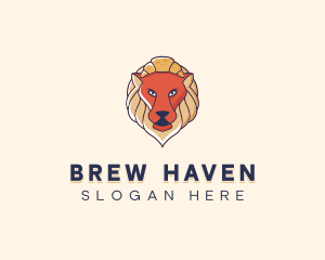 Lion Croissant Bakery logo design