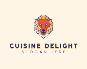 Lion Croissant Bakery logo design