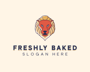 Lion Croissant Bakery logo design