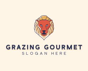 Lion Croissant Bakery logo design