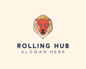 Lion Croissant Bakery logo design