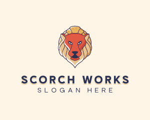 Lion Croissant Bakery logo design