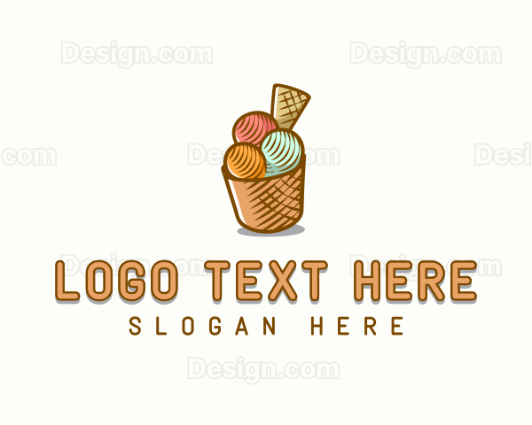 Gelato Ice Cream Dessert Logo