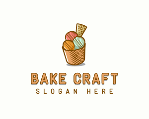 Gelato Ice Cream Dessert logo design