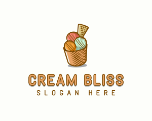 Gelato Ice Cream Dessert logo design