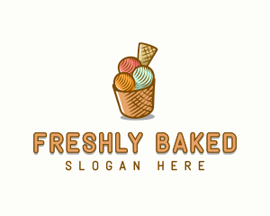 Gelato Ice Cream Dessert logo design