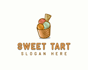 Gelato Ice Cream Dessert logo design