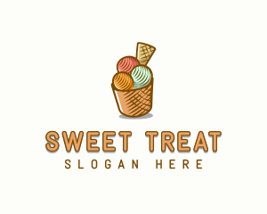 Gelato Ice Cream Dessert logo design