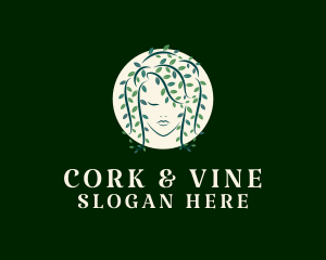 Vine Leaf Woman  logo design