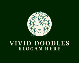 Vine Leaf Woman  logo design