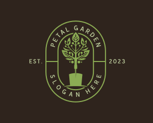 Landscaping Shovel Plant logo design