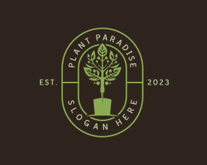 Landscaping Shovel Plant logo design