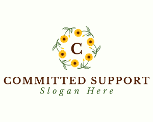 Sunflower Floral Gardening  logo design