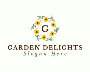 Sunflower Floral Gardening  logo design