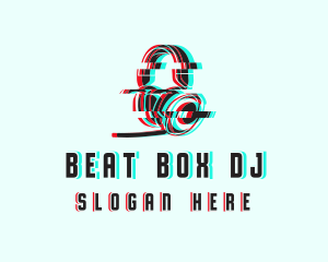 Headphones DJ Glitch logo design