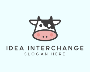 Cartoon Cow Head logo design