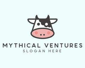 Cartoon Cow Head logo design