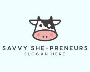 Cartoon Cow Head logo design