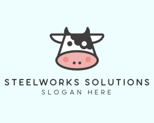 Cartoon Cow Head logo design