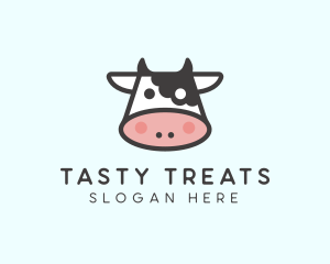 Cartoon Cow Head logo design