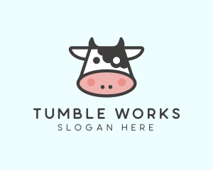 Cartoon Cow Head logo design