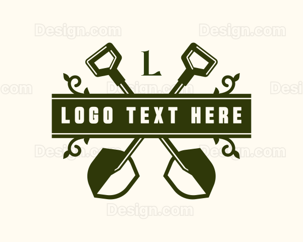 Shovel Landscaping Tool Logo