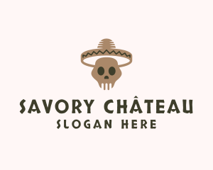 Mexican Skull Hat logo design