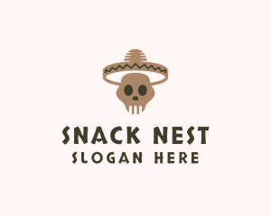 Mexican Skull Hat logo design