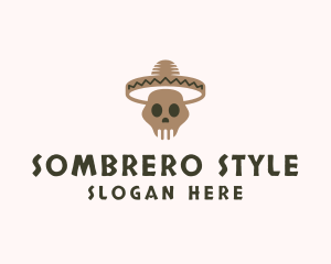 Mexican Skull Hat logo design