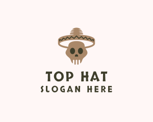 Mexican Skull Hat logo design